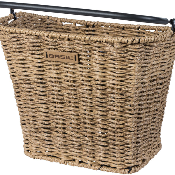 basil bremen rattan look kf - bicycle basket - front - brown