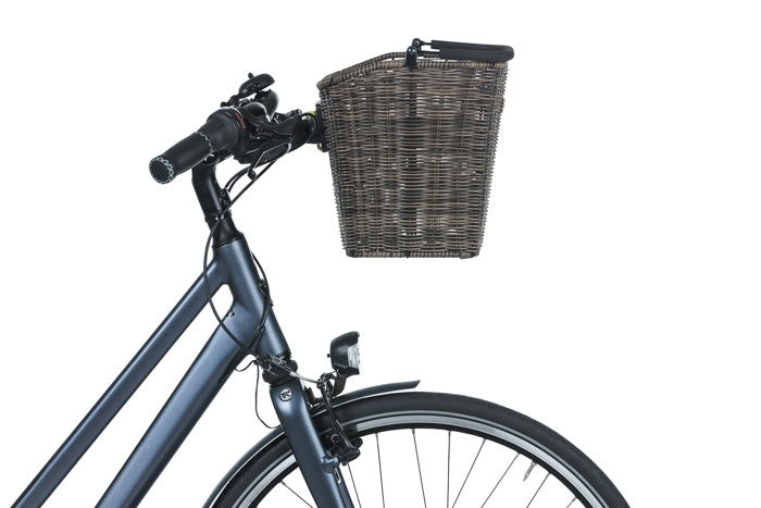 basil bremen rattan look kf - bicycle basket - front - dark brown