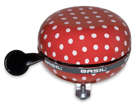 Basil Polkadot - bicycle bell - 80 mm - red / white