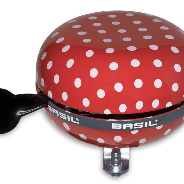 Basil Polkadot - bicycle bell - 80 mm - red / white