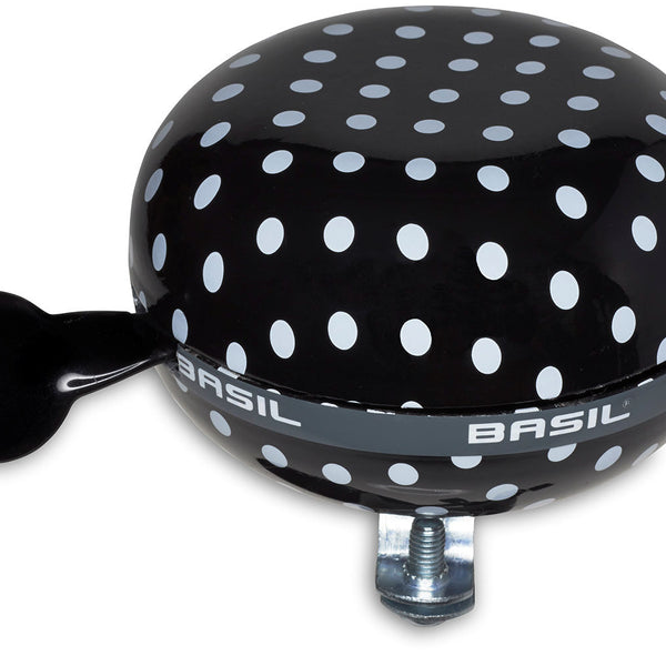 Basil Polkadot - bicycle bell - 80 mm - black / white