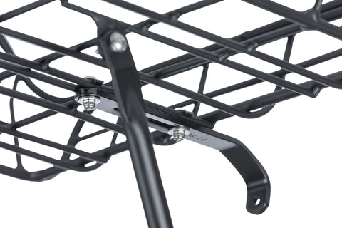 basil portland - bicycle basket - front - matt black