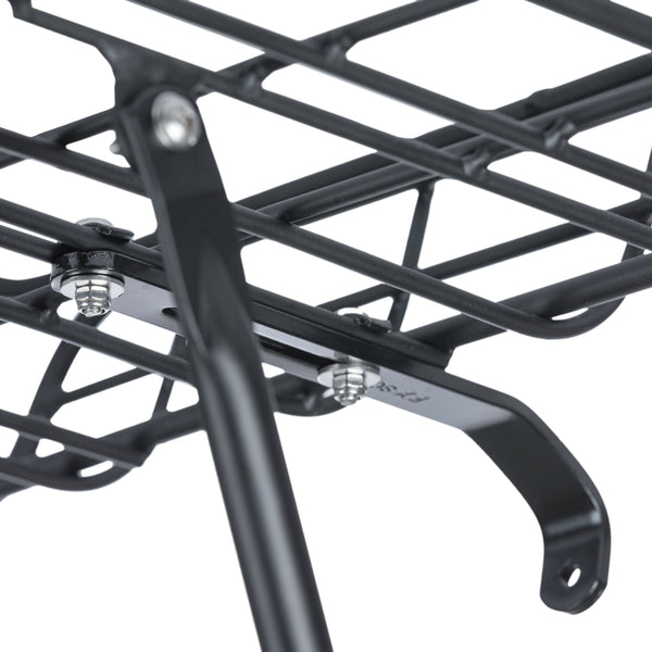 basil portland - bicycle basket - front - matt black