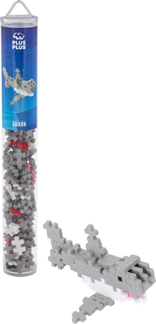 Plus-plus tube haai 100 delige bouwset - 4240 - bouwspeelgoed - constructiespeelgoed - set met bouwstenen - vanaf 5 jaar