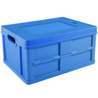 Sunware square gesloten vouwkrat 32l met deksel blauw