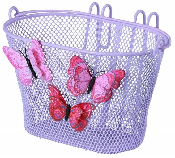 basil jasmin butterfly - children's bicycle basket - front or back - lilac