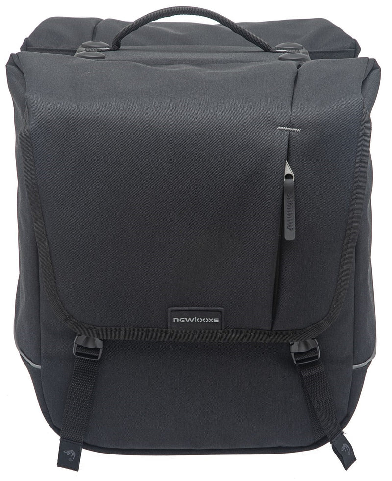 Load image into Gallery viewer, De Nova Double - dubbele fietstas, waterafstotend, zwart
