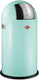 Wesco pushboy prullenbak | 50 liter | metaal - mint | vuilnisbak - made in germany
