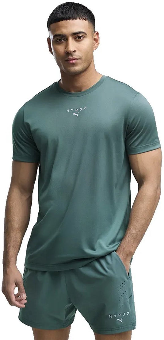 Puma x hyrox poly graphic t-shirt met korte mouwen groen m man