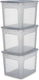 Iris clearbox opbergbox - 30l - kunststof - grijs - set van 3