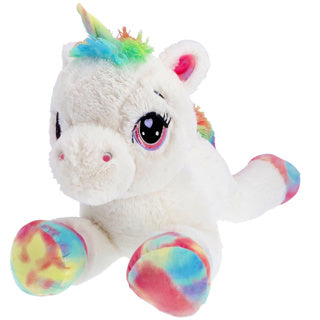 Pluchiez knuffel eenhoorn liggend 80 cm wit