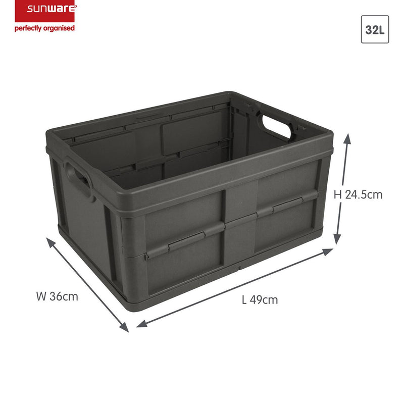 Load image into Gallery viewer, Sunware gesloten vouwkrat 32l antraciet
