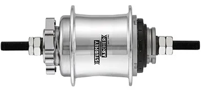 Sturmey Archer achternaaf (L) Automatic A2K 2v disc zilver