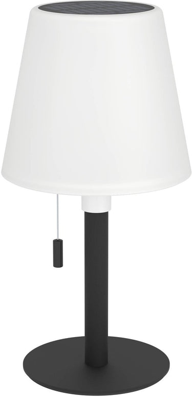 Eglo montapalma tafellamp binnen en buiten - oplaadbaar (tot 60 uur licht) - solar - 30 cm - zwart wit - warm wit licht en instelbaar rgb - draadloos - dimbaar