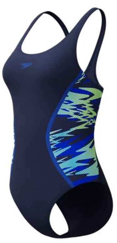 Speedo hyperboom muscleback 1 piece dames sportbadpak - marine blauw