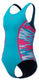 Speedo hyperboom splice muscleback meisjes sportbadpak - kleurvast badpak meisjes - chloorbestendig zwempak meisjes - sportbadpak meisjes met muscleback-rug - turquoise roze - 164