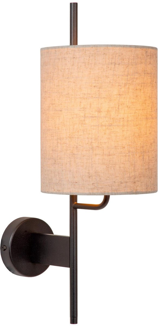 Lucide magic - wandlamp - 1xe27 - met usb oplaadpunt - zwart