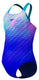 Speedo print powerback meisjes sportbadpak - kleurvast badpak meisjes - chloorbestendig zwempak meisjes - sportbadpak meisjes met powerback-bandjes - blauw turquoise - 176