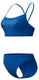 Speedo endurance logo thin strap 2 piece dames - kleurvaste bikini dames - chloorbestendige sportbikini dames - zwembikini dames met v-vormige bandjes - blauw wit - 40