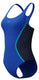 Speedo solid splice medalist 1 piece dames sportbadpak - kleurvast badpak dames - chloorbestendig zwempak dames - sportbadpak dames met medalist-rug - marine blauw - 40