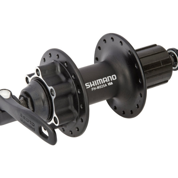 Achternaaf Shimano FH-M525 8 9 10 speed - 36 gaats 6 bouts remschijfbevestiging - zwart