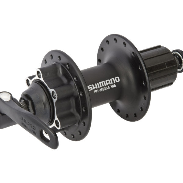 Rear hub 8/9/10 speed Shimano FH-M525 - 32 holes - 6 bolts brake disc mount - black