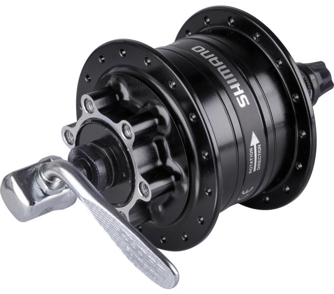 Load image into Gallery viewer, Shimano dynamonaaf 32 gaats hd-3d32 3 watt - voor 6-bouts remschijf - snelspanner - zwart
