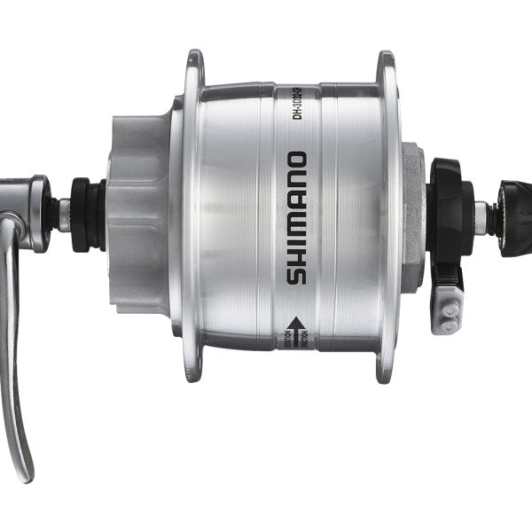 Dynamon hub 36 holes Shimano HD-3D32 3 Watt - for 6 bolt brake disc - quick release - silver