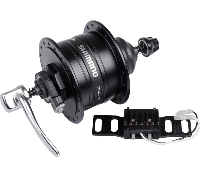 Load image into Gallery viewer, Shimano dynamonaaf hd-3d37 3 watt - 32 gaats - center lock - snelspanner - zwart
