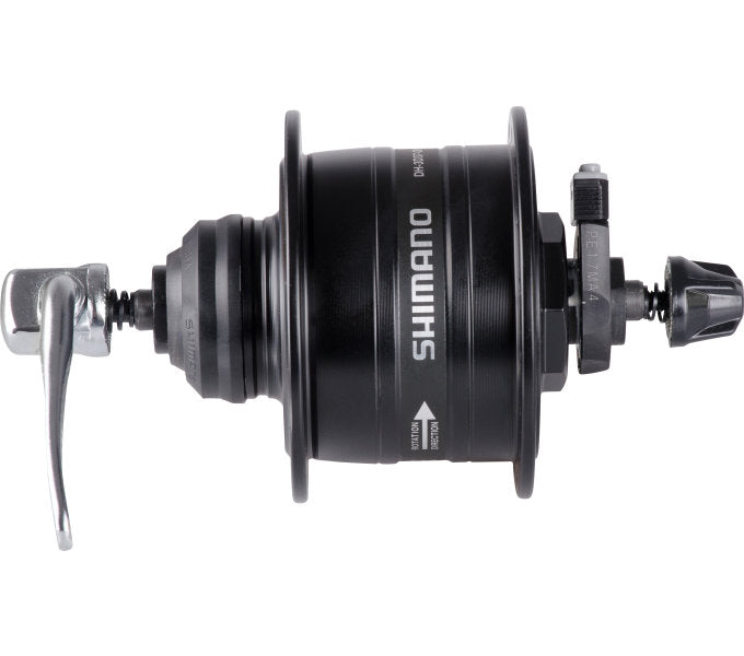 Load image into Gallery viewer, Shimano dynamonaaf hd-3d37 3 watt - 32 gaats - center lock - snelspanner - zwart
