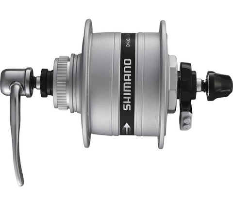 Dynamon hub Shimano HD-3D37 3 Watt - 36 holes - Center-Lock - quick release - silver