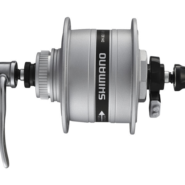 Dynamon hub Shimano HD-3D37 3 Watt - 36 holes - Center-Lock - quick release - silver