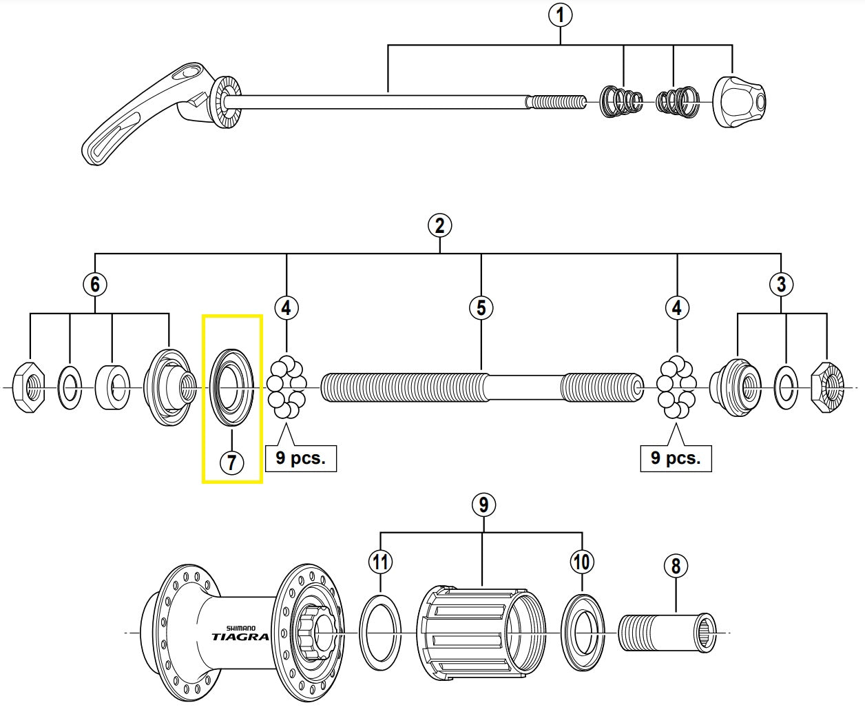 Stofkap links Shimano FH-4500