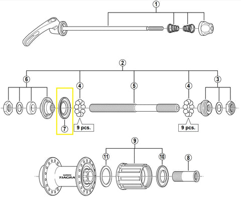 Stofkap links Shimano FH-4500