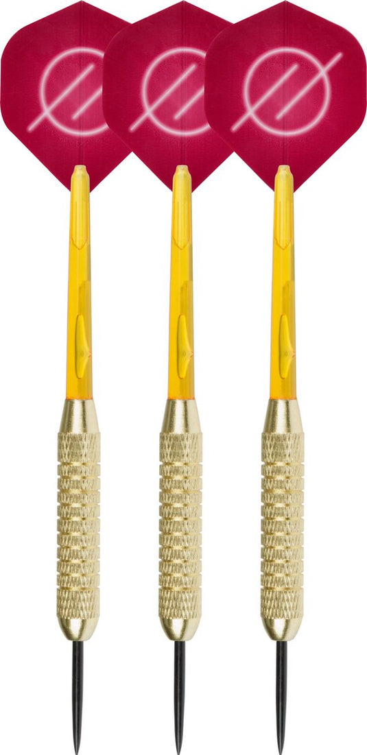 Faver dartpijlenset compleet - reserve shafts - brass coated - rood – 19 gram