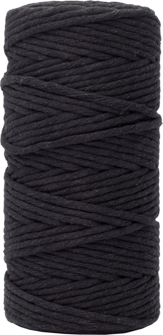 Vaessen creative macrame touw - zwart - 3mmx100m
