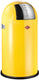 Wesco pushboy prullenbak | 50 liter | metaal - citroengeel | vuilnisbak - made in germany