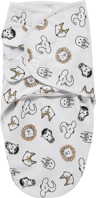 Meyco baby animal swaddle inbakerdoek - multicolour - 0-3 maanden - 1.0 tog