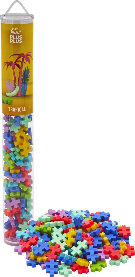 Plus-plus tube tropical 100 delige bouwset - 4264 - bouwspeelgoed - constructiespeelgoed - set met bouwstenen - vanaf 5 jaar