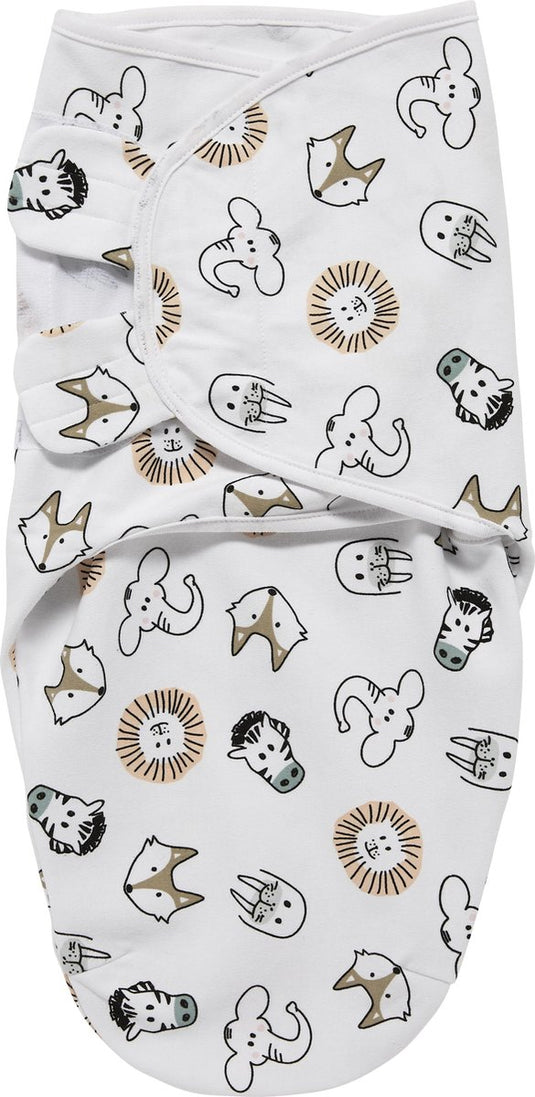Meyco baby animal swaddle inbakerdoek - multicolour - 4-6 maanden - 1.0 tog