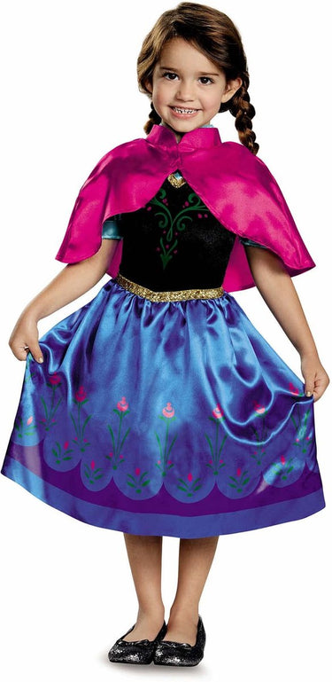 Disguise disney - frozen, anna op reis classic , maat xs (3t-4t jaar), meisjes