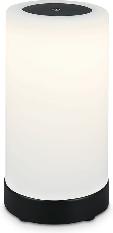 Briloner - lama - led tafellamp batterij - dimbaar - glazen led tafellamp - draadloos - aanraakfunctie - 3.300k - warm wit - zwart - 245x125 mm (hxd)