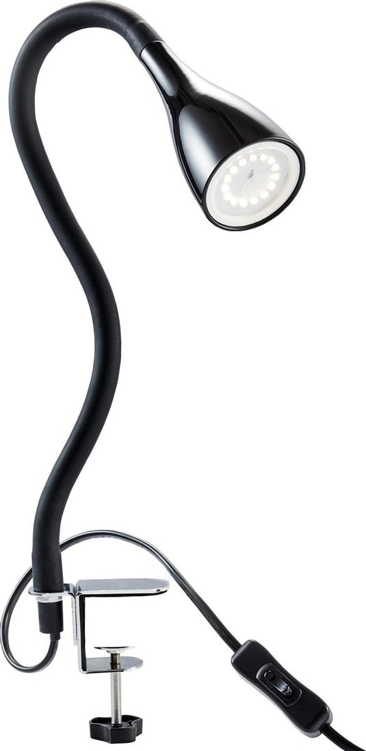B.k.licht - bureaulamp - dimbaar klemlamp - tafellamp met gu20 lichtbron - 5w - 400lm - warm wit licht - 5.5 × 60 cm
