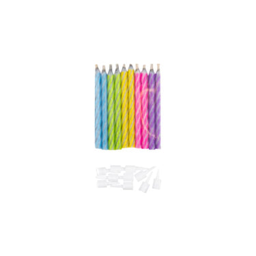 Globos magische taartkaarsjes 0,5x6cm 10 stuks op kaart
