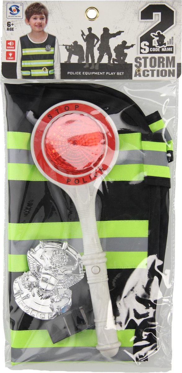 Load image into Gallery viewer, Lobbes speelgoed bv politieset met stopbord fluit, 3dlg.
