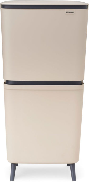 Brabantia sortup hi prullenbak 25 + 10 + 10 liter - afvalscheiding - soft beige
