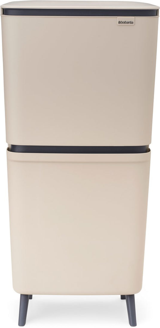 Brabantia sortup hi prullenbak 25 + 10 + 10 liter - afvalscheiding - soft beige