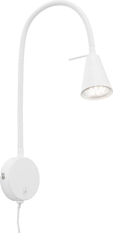Briloner tusa - led wandlamp - zwenkbare bureaulamp - bedlamp met warm wit licht - 4.7 w - wit - ø8 x 45 cm