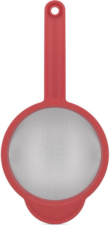 Mepal zeef chef it - 16.7 cm - met handig ophangoog - past in beslagkommen - hittebestendig tot 110°c - vaatwasmachinebestendig - bakspullen - coral