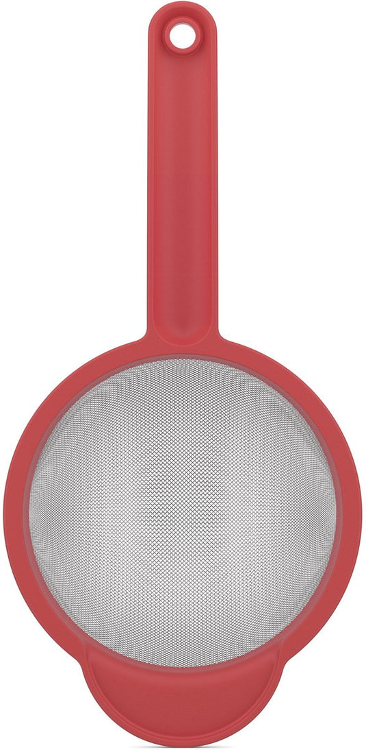 Mepal zeef chef it - 16.7 cm - met handig ophangoog - past in beslagkommen - hittebestendig tot 110°c - vaatwasmachinebestendig - bakspullen - coral